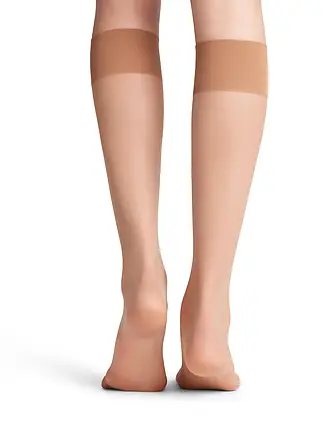 FALKE | Calcetines hasta la rodilla PURE MATT 20 Den negros | beige